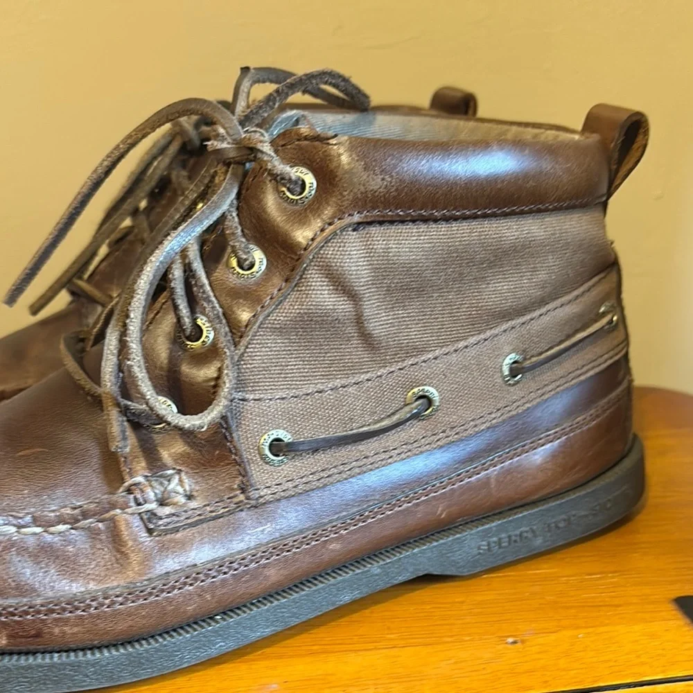 Sperry Brown Boat Shoes with Ankle Support
